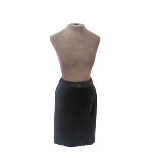Niedieck Vintage70s Forest Green Velvet Midi Skirt M Boho Pencil High Waist